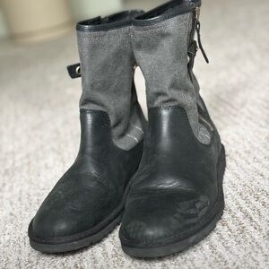 Ugg Rosalie Black and Charcoal Zip Up Boots Size 7